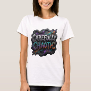 Camiseta Motivo Artístico CAOTICO Cuidadoso Prata Resfriada