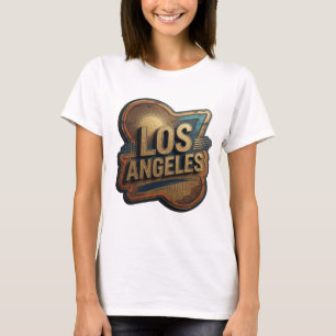 Camiseta Motivo Artístico Cativante de Ouro LOS ANGELES