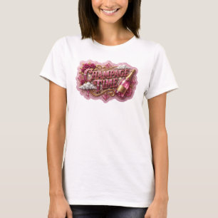 Camiseta Motivo Artístico CHAMPAGNE TIME Rosa Marcante
