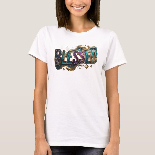 Camiseta Motivo Artístico Chic BLESSED (Frente)