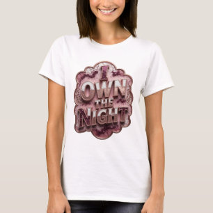 Camiseta Motivo Artístico Chic Gold EU POSSUO A NOITE