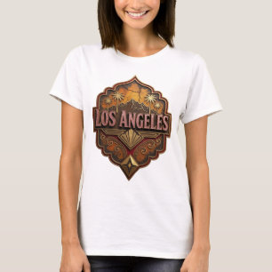 Camiseta Motivo Artístico Clássico Rosa LOS ANGELES