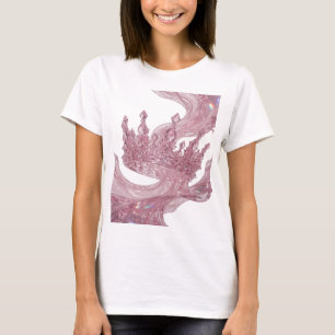 Camiseta Motivo Artístico Coroa Princesa em Prata Cristalin