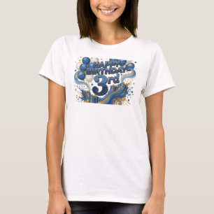 Camiseta Motivo Artístico de Aniversário FELIZ ANIVERSÁRIO