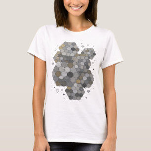 Camiseta Motivo Artístico de ARTE ABSTRATA Cinza Icônico