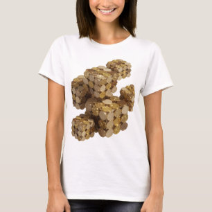 Camiseta Motivo Artístico de ARTE ABSTRATA Dourada Icônica