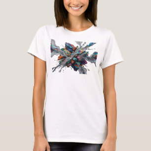 Camiseta Motivo Artístico de ARTE ABSTRATA Prata Chic