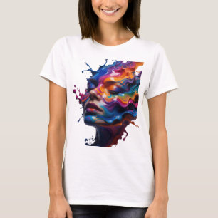 Camiseta Motivo Artístico de ARTE ABSTRATA Prata Icônica