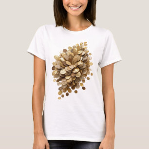 Camiseta Motivo Artístico de Arte Abstrata Prata Statement