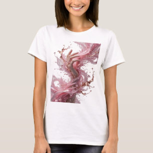 Camiseta Motivo Artístico de Arte Abstrato Ouro Nítido