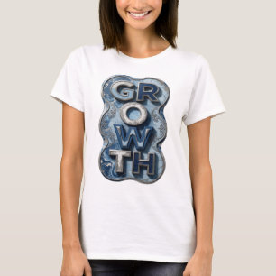 Camiseta Motivo Artístico de Crescimento em Prata Vibrante