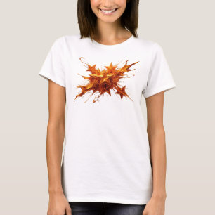 Camiseta Motivo Artístico de Estrelas Abstratas Vermelhas e
