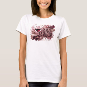 Camiseta Motivo Artístico de VINO Vermelho Limpo SIM