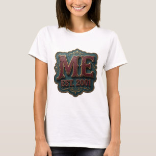 Camiseta Motivo Artístico Dourado ME EST 2001 que Chama a A