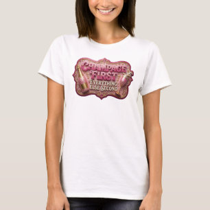 Camiseta Motivo Artístico Edgy Pink CHAMPAGNE FIRST