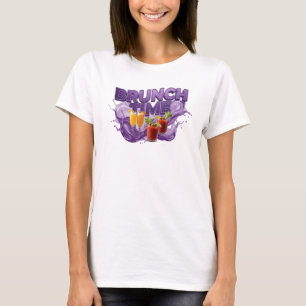 Camiseta Motivo Artístico Estiloso Roxo HORA DO BRUNCH
