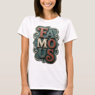 Camiseta Motivo Artístico FAMOSO em Ouro Fresco
