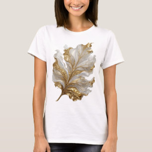 Camiseta Motivo Artístico Folha Dourada Ouro Limpo