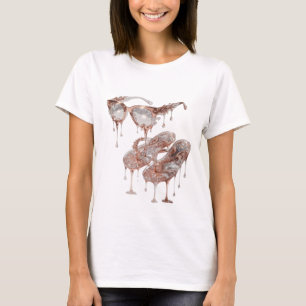 Camiseta Motivo Artístico GLAMOUR ROSE GOLD Prata Elegante