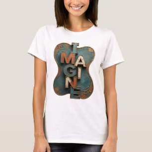 Camiseta Motivo Artístico IMAGINE Laranja Fresco