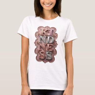 Camiseta Motivo Artístico KINDNESS Prata Esbelto