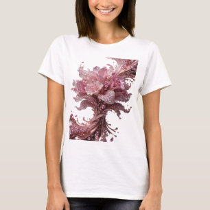 Camiseta Motivo Artístico LOVE AND HEARTS em Prata Moderna