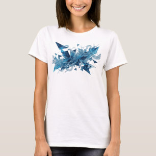 Camiseta Motivo Artístico Moderno de Água Azul Fluindo