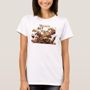 Camiseta Motivo Artístico Moderno Rosa READY SET WINE