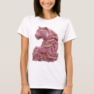Camiseta Motivo Artístico PINK TIGER em Ouro Negrito