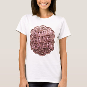 Camiseta Motivo Artístico Rosa Elegante AINDA ESTOU DE RECU