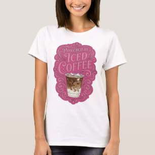 Camiseta Motivo Artístico Rosa Legal ALIMENTADO POR CAFÉ GE