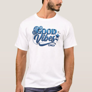 Camiseta Motivo Artístico Unique Blue GOOD VIBES ONLY