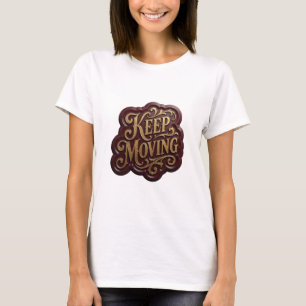 Camiseta Motivo Artístico Vibrante Ouro KEEP MOVING