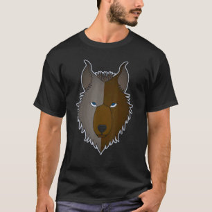 Camiseta Motivo Cabeça de Lobo Face de Predador Impressão C