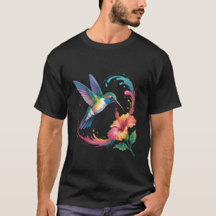 Camiseta Motivo de Amante de Beija-flor Animal Tropical Col