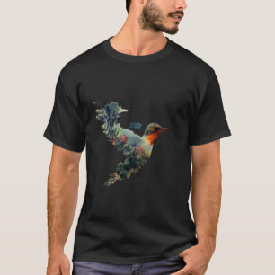 Camiseta Motivo de Amante de Beija-flor Animal Tropical Col