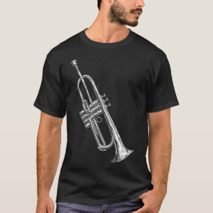 Camiseta Motivo de Arte de Instrumento Musical Trompete Tro