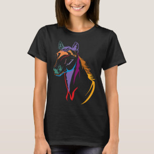 Camiseta Motivo de Cabeça de Cavalo Cavalo para Montar Cava