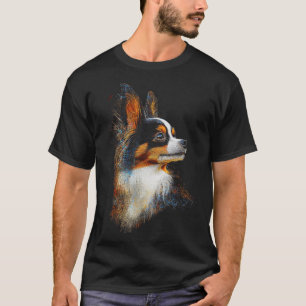 Camiseta Motivo de Cachorro Papillon Animal Papillon Engraç