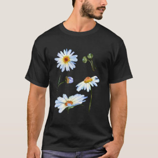 Camiseta Motivo de Flor de Margarida para Desenho Botânico
