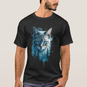 Camiseta motivo de gato em obra de arte