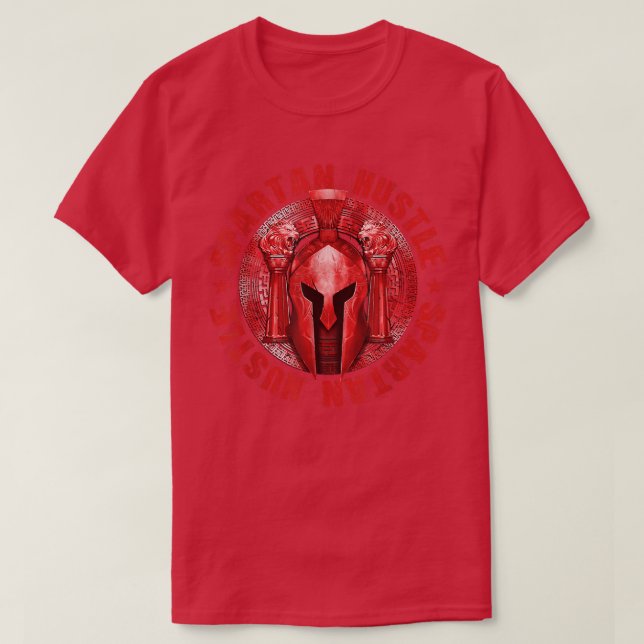 Camiseta Motivo de Gladiador Esparto de Esparto Vermelho de (Frente do Design)