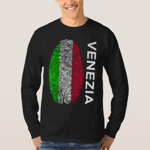 Camiseta Motivo de Impressão Digital da Bandeira Italiana V