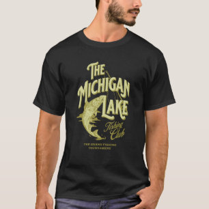 Camiseta Motivo de Pescador a Pescar O Lago Michigan Pescar