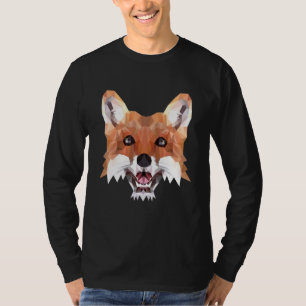 Camiseta Motivo de Raposa Polígono Raposas Animais da Flore
