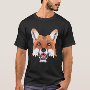 Camiseta Motivo de Raposa Polígono Raposas Animais da Flore