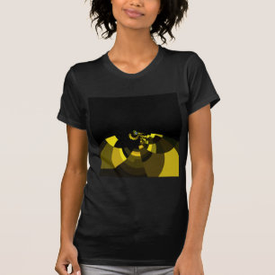 Camiseta Motivo Vetorial Opulento Impressão de Arte Preto e