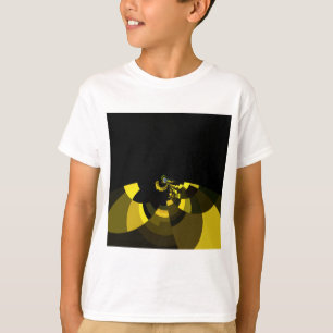 Camiseta Motivo Vetorial Opulento Impressão de Arte Preto e