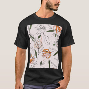 Camiseta Motivos botânicos, isolados, sem costura de flores