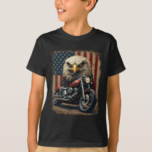 Camiseta Moto Bandeira EUA Retro Chopper Motociclista